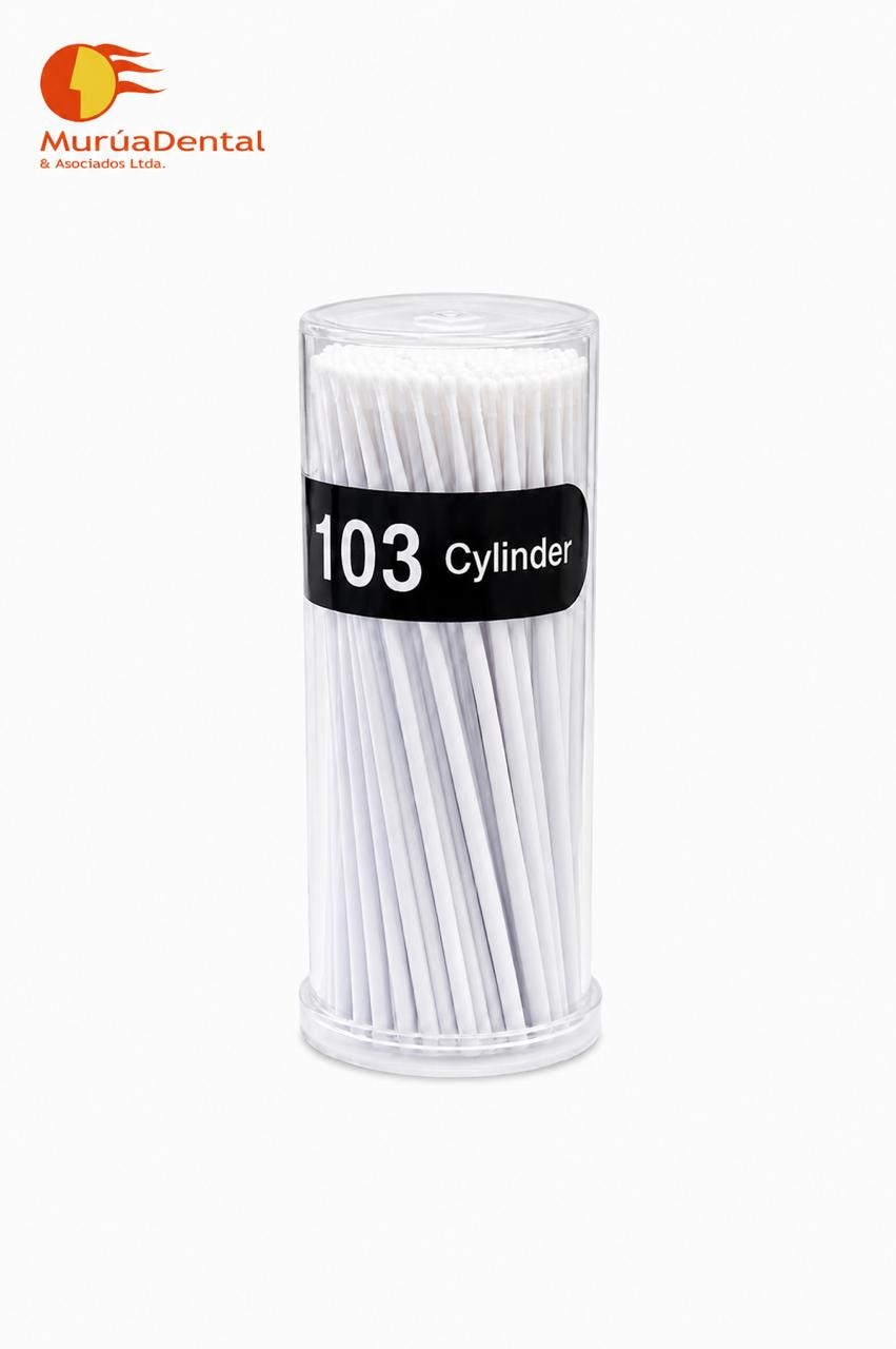 Microbrush Cilíndrico Micro Applicator Fino Blanco
